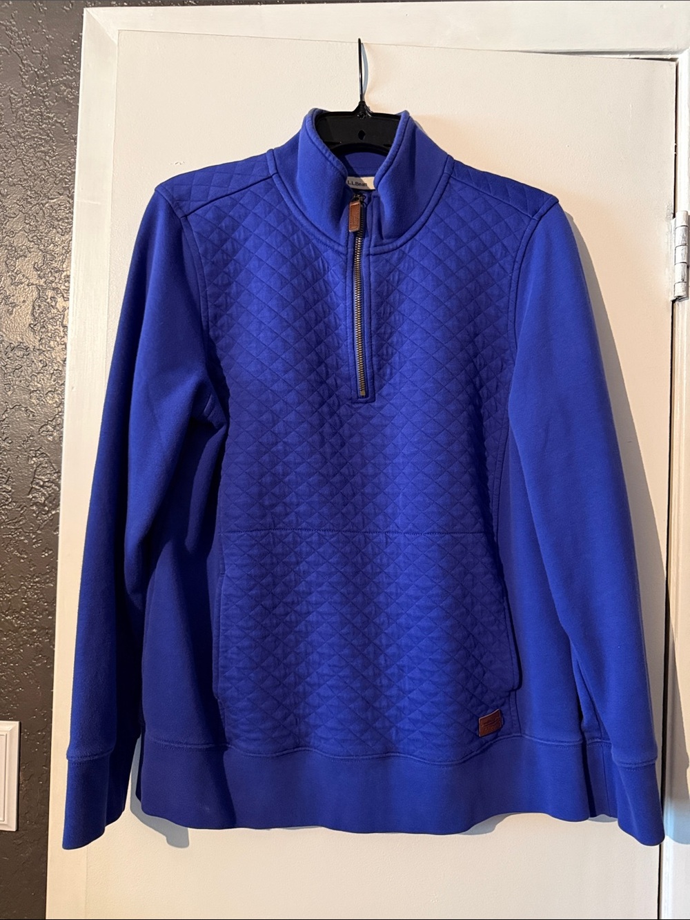 L.L. Bean Women’s Quilted Half-Zip Sweater - Royal Blue